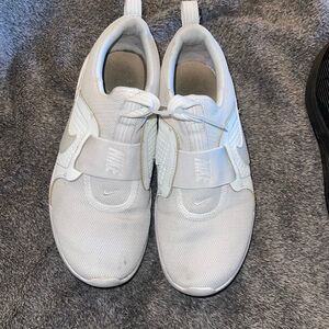 Nike White Mesh Slip-On Shoes